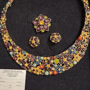 Heidi Daus Necklace Set In Original Box With Warranty Card